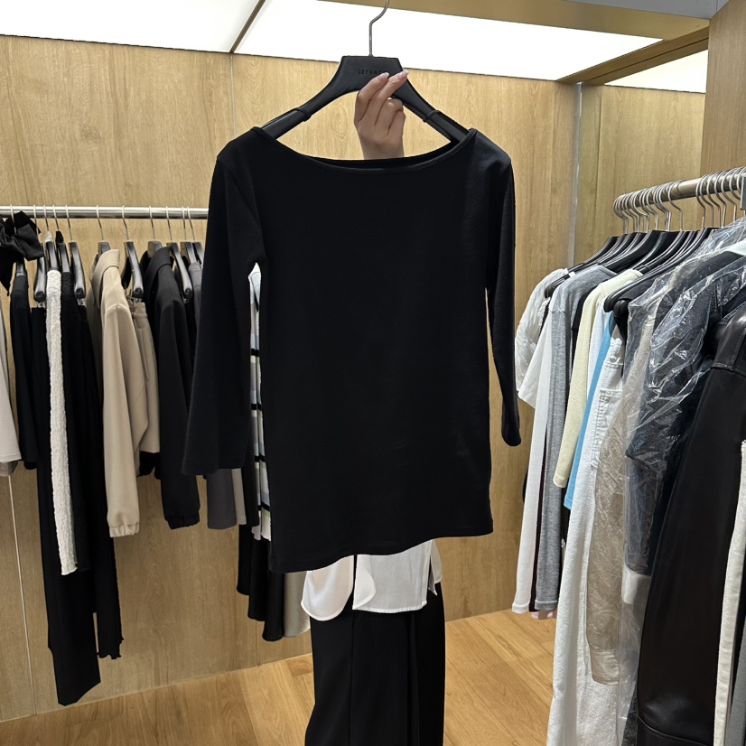 LEFANCY韓國東大門代購女士新款人氣熱賣26春夏時尚T恤船領LEFANCYT恤圖色4