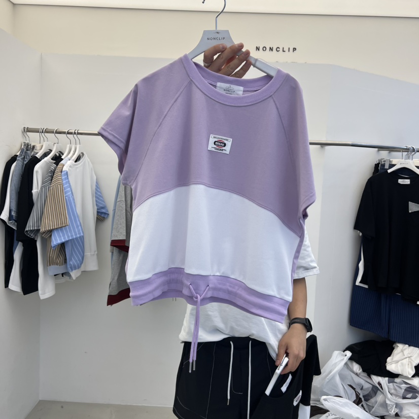 NON CLIP韓國代購女裝新款休閑人氣職業26春夏時尚T恤撞色NON CLIPT恤圖色2