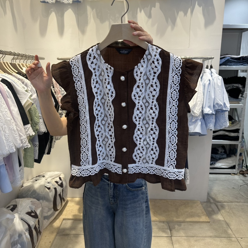 LADYBUG/ADORABLE韓國代購女士新品時尚26春夏襯衫蕾絲衫ADORABLE/LADYBUG襯衫/蕾絲衫圖色3