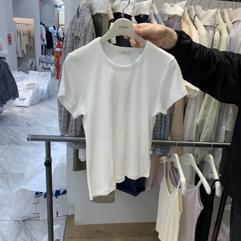 JINSIM韓國東大門直郵女裝新品休閑26春夏時尚推薦人氣T恤JINSIMT恤圖色1