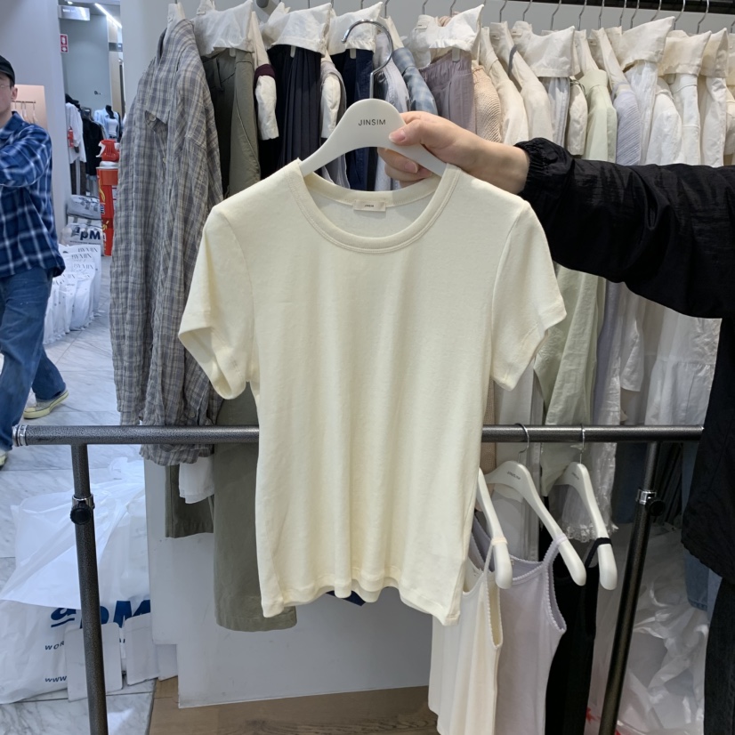 JINSIM韓國東大門直郵女裝新品休閑26春夏時尚推薦人氣T恤JINSIMT恤圖色2