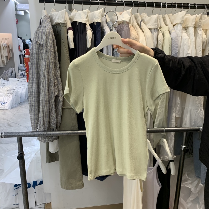 JINSIM韓國東大門直郵女裝新品休閑26春夏時尚推薦人氣T恤JINSIMT恤圖色3
