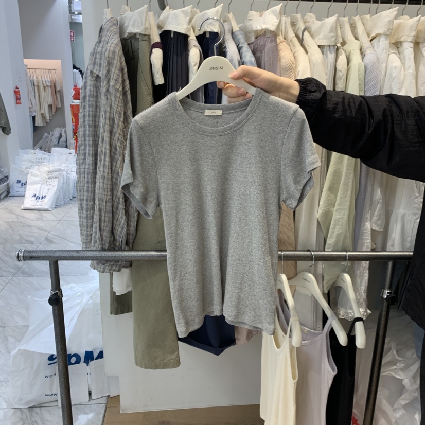 JINSIM韓國東大門直郵女裝新品休閑26春夏時尚推薦人氣T恤JINSIMT恤圖色4