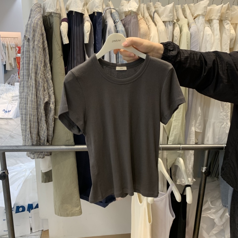 JINSIM韓國東大門直郵女裝新品休閑26春夏時尚推薦人氣T恤JINSIMT恤圖色5