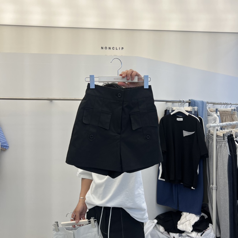 NON CLIP韓國直郵女士新款熱賣人氣推薦26春夏短褲口袋紐扣NON CLIP短褲圖色2