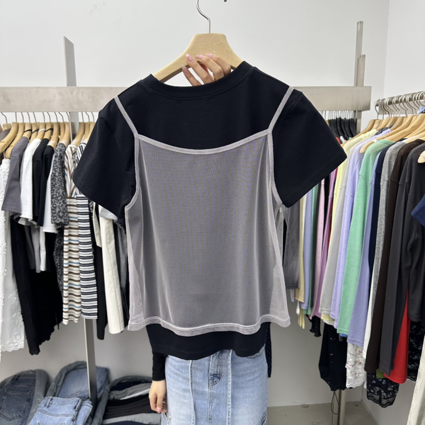 SPECIAL韓國直郵女裝新品時尚26春夏休閑推薦職業T恤假兩件SPECIALT恤