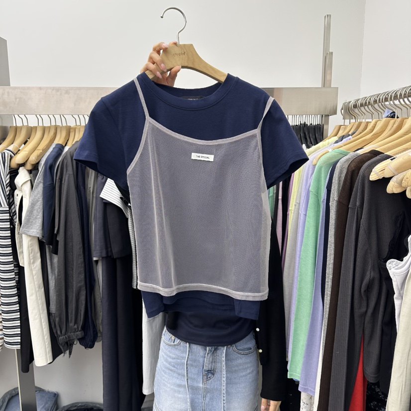 SPECIAL韓國直郵女裝新品時尚26春夏休閑推薦職業T恤假兩件SPECIALT恤圖色6