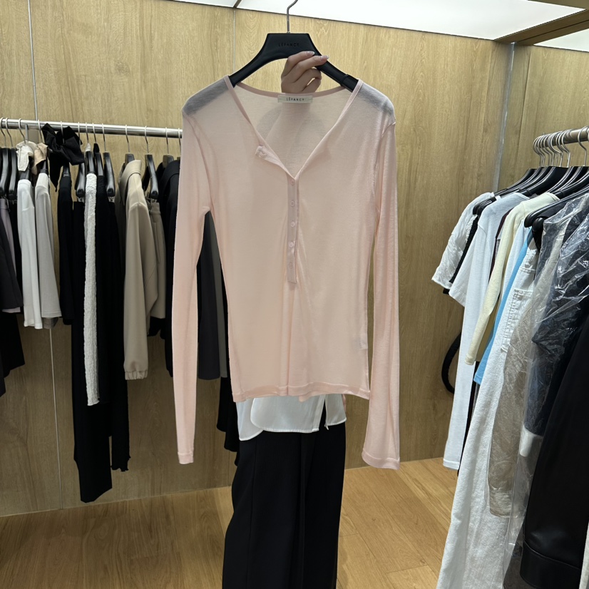 LEFANCY韓國直郵女裝新品時尚26春夏休閑職業長袖T恤天絲LEFANCY長袖T恤圖色5