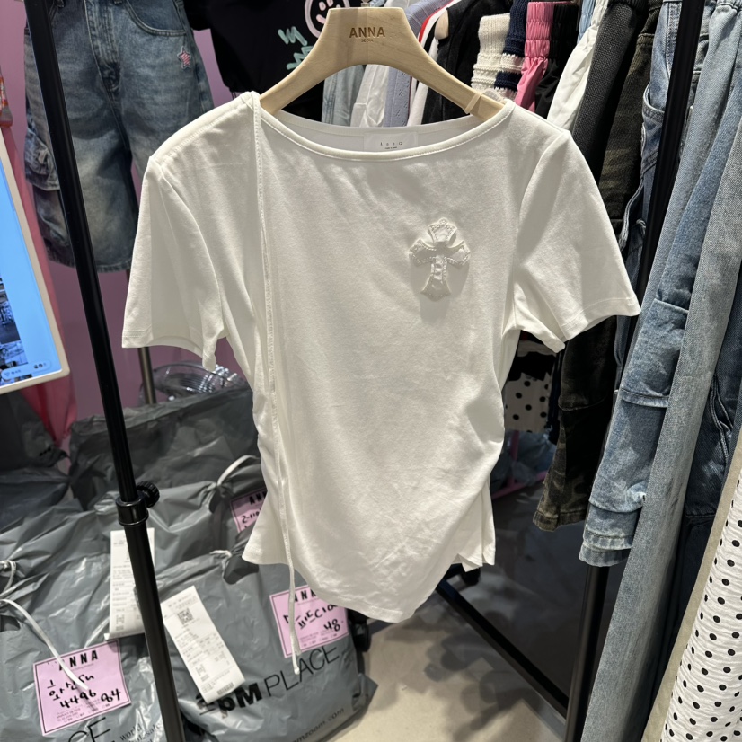 ANNA-P韓國直郵實拍女裝新款人氣26春夏推薦休閑職業T恤ANNA-PT恤圖色1