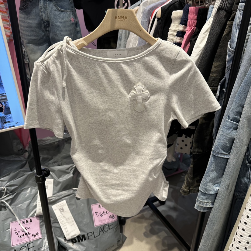 ANNA-P韓國直郵實拍女裝新款人氣26春夏推薦休閑職業T恤ANNA-PT恤圖色2