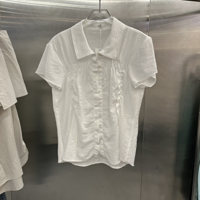 PAVEL韓國直郵女士新款時尚職業熱賣休閑推薦襯衫蕾絲衫褶皺PAVEL襯衫/蕾絲衫圖色1