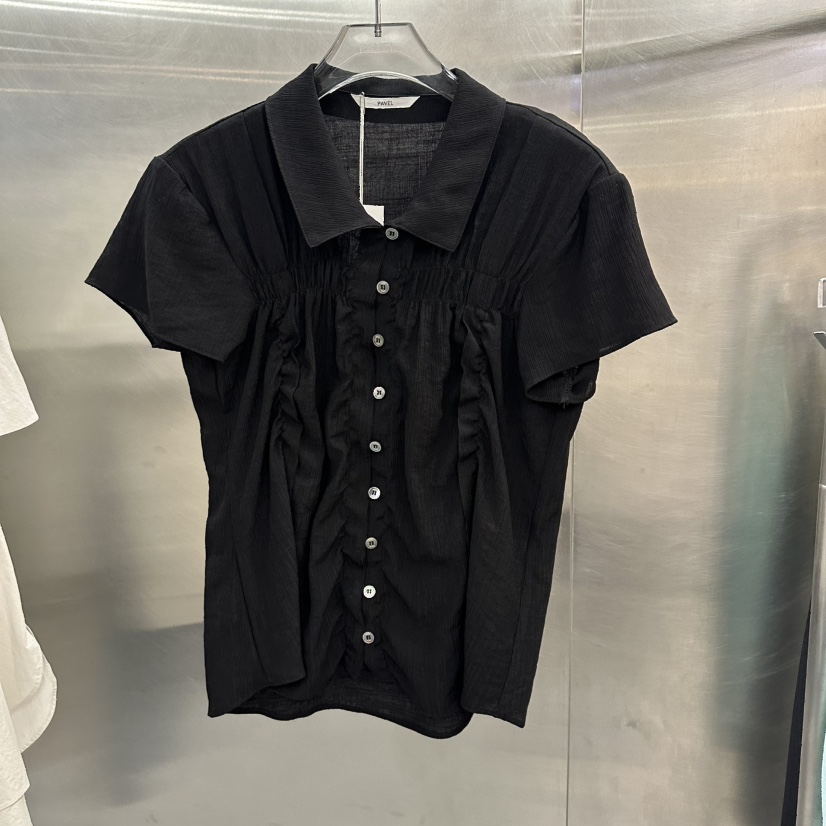 PAVEL韓國直郵女士新款時尚職業熱賣休閑推薦襯衫蕾絲衫褶皺PAVEL襯衫/蕾絲衫圖色2