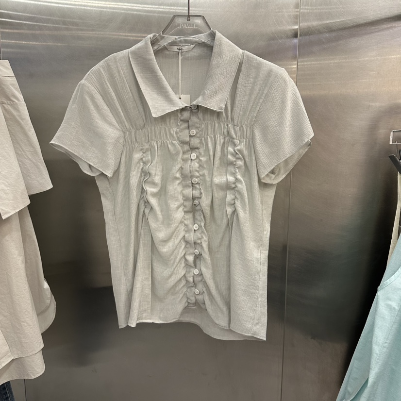 PAVEL韓國直郵女士新款時尚職業熱賣休閑推薦襯衫蕾絲衫褶皺PAVEL襯衫/蕾絲衫圖色3