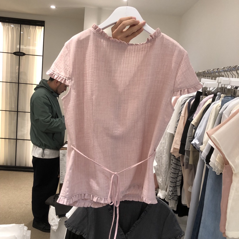 VENIR-a韓國東大門代購女士新品職業推薦時尚襯衫蕾絲衫VENIR-a襯衫/蕾絲衫