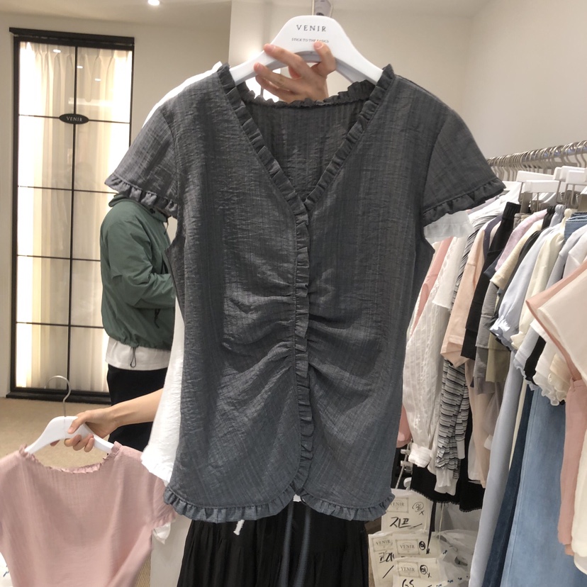 VENIR-a韓國東大門代購女士新品職業推薦時尚襯衫蕾絲衫VENIR-a襯衫/蕾絲衫圖色2