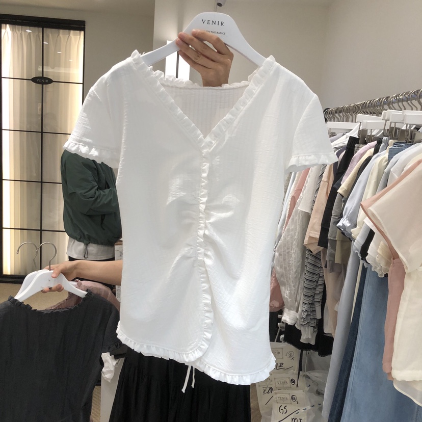 VENIR-a韓國東大門代購女士新品職業推薦時尚襯衫蕾絲衫VENIR-a襯衫/蕾絲衫圖色3