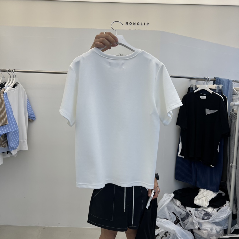 NON CLIP韓國東大門直郵女士新品休閑熱賣26春夏T恤褶皺NON CLIPT恤