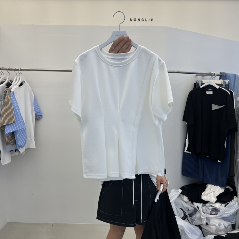 NON CLIP韓國東大門直郵女士新品休閑熱賣26春夏T恤褶皺NON CLIPT恤圖色4