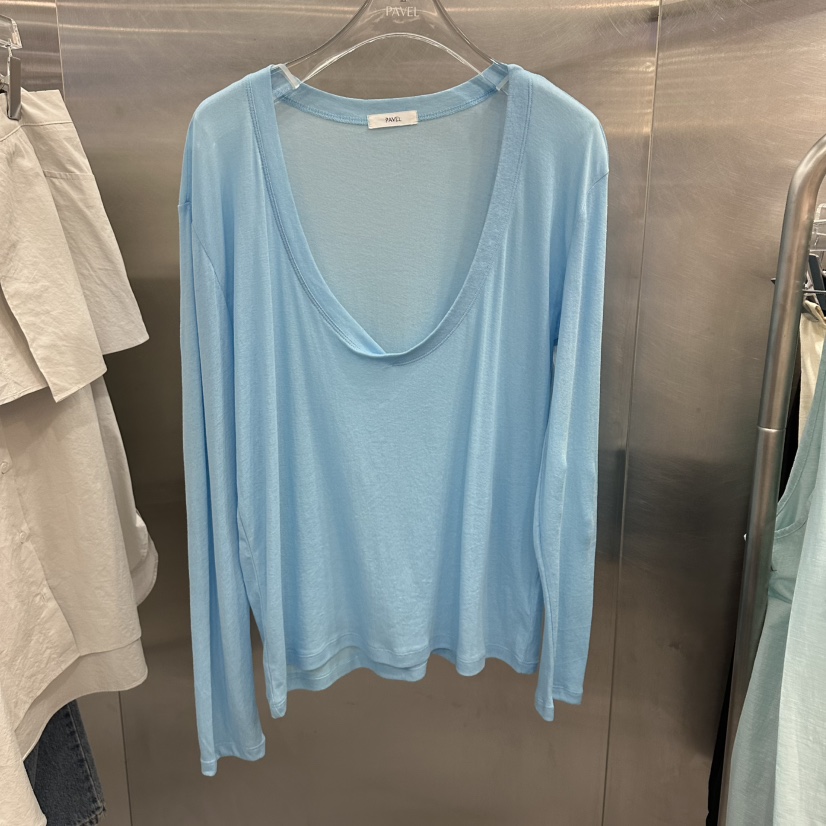 PAVEL韓國直郵實拍女裝新品26春夏時尚職業人氣休閑長袖T恤PAVEL長袖T恤圖色2