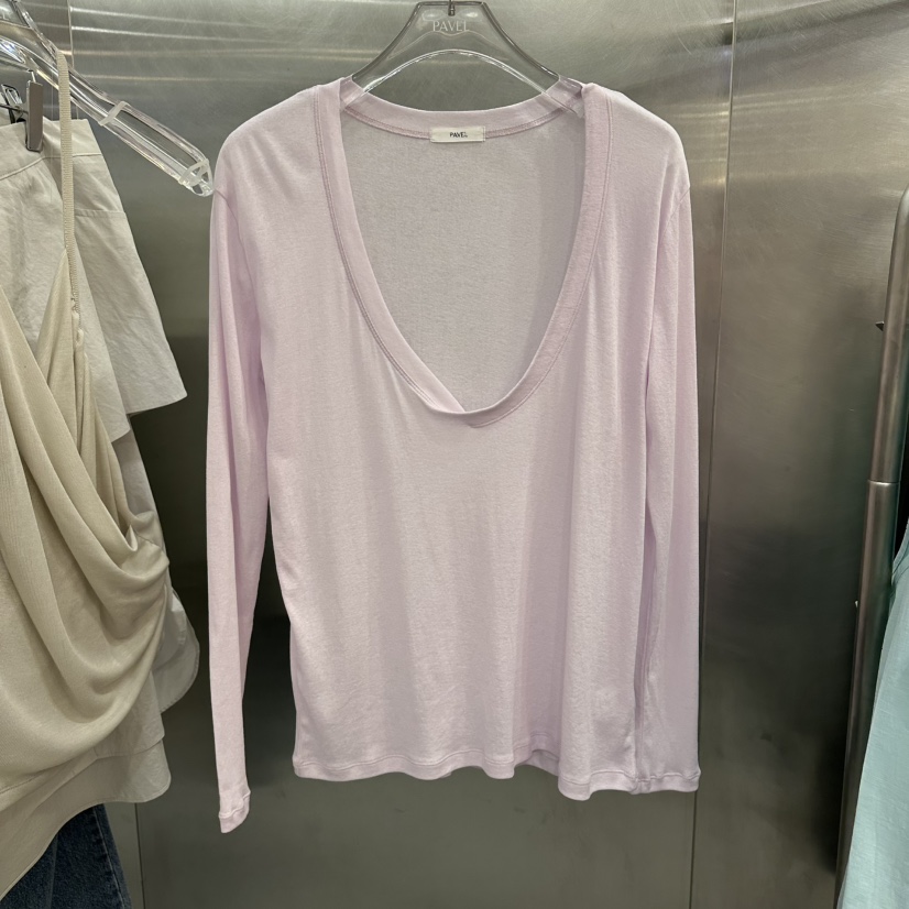 PAVEL韓國直郵實拍女裝新品26春夏時尚職業人氣休閑長袖T恤PAVEL長袖T恤圖色5