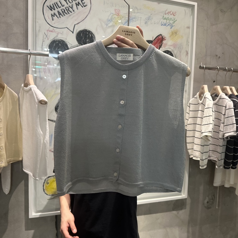 LAMAGIEPIE/LAMAGIE GREY韓國直郵實拍女士新品26春夏馬甲LAMAGIEPIE/LAMAGIE GREY馬甲圖色2