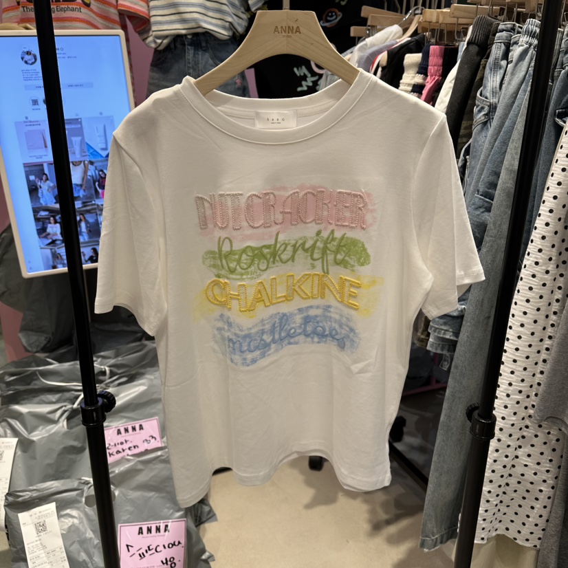 ANNA-P韓國代購女士新品職業人氣熱賣時尚26春夏休閑T恤ANNA-PT恤圖色1