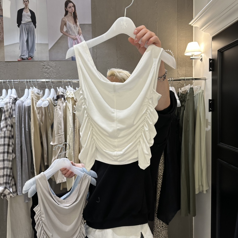 MIXXIN韓國直郵女裝新款推薦熱賣人氣休閑26春夏吊帶背心露肩MIXXIN吊帶/背心圖色1