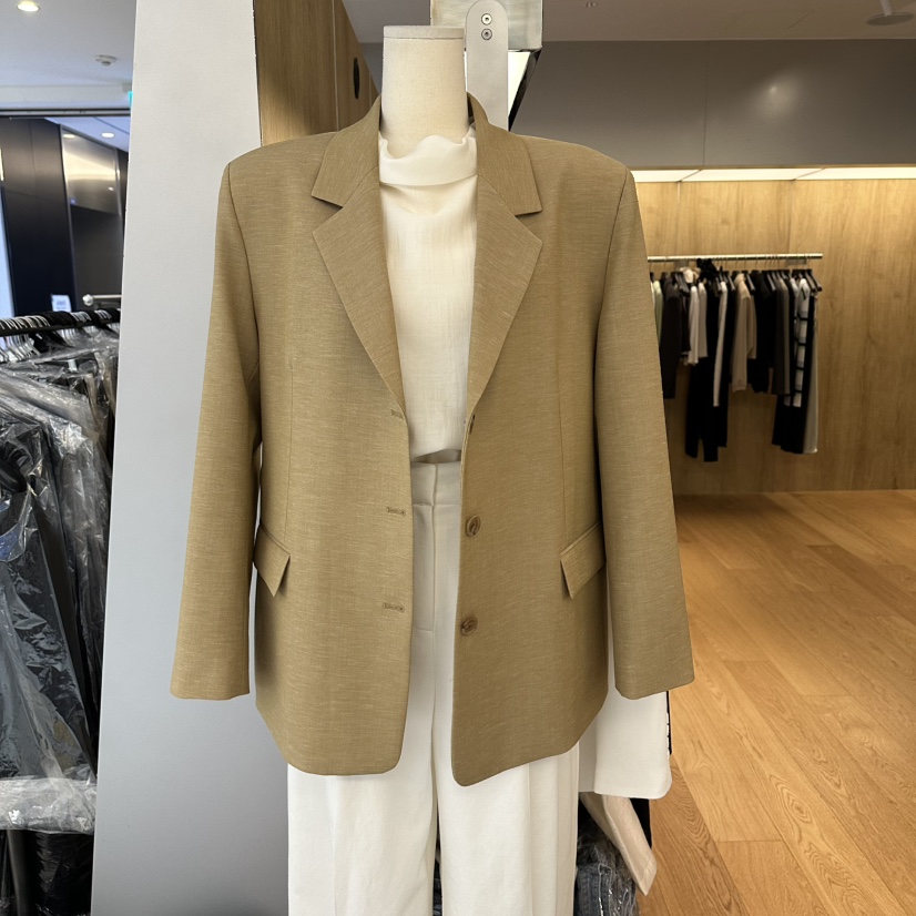 LEFANCY韓國東大門代購女士新品26春夏職業休閑夾克亞麻布LEFANCY夾克圖色1