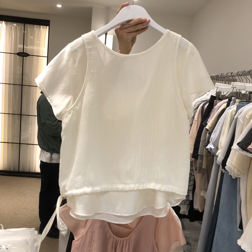 VENIR-a韓國東大門直郵女士新款26春夏休閑人氣襯衫蕾絲衫VENIR-a襯衫/蕾絲衫