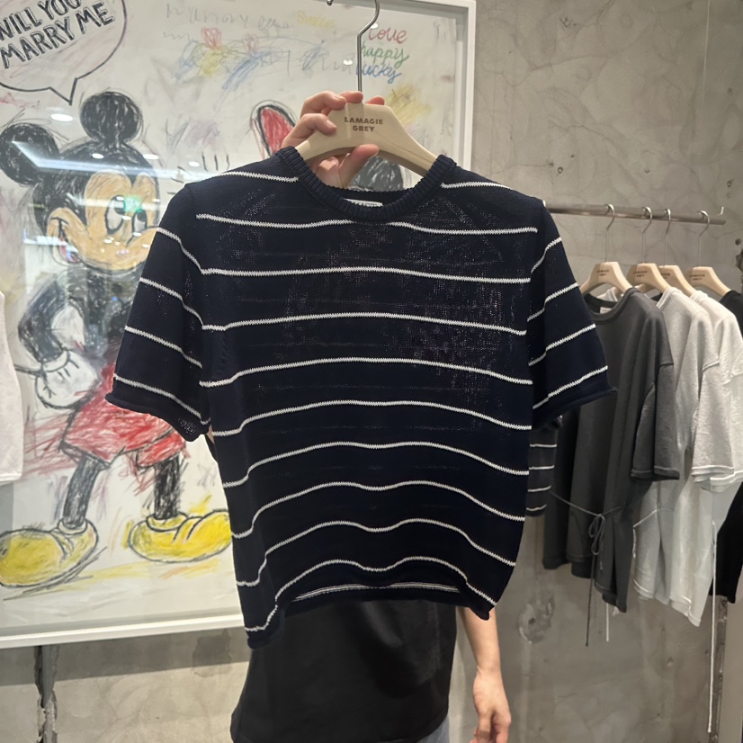 LAMAGIEPIE/LAMAGIE GREY韓國東大門代購女士新款26春夏針織衫條紋LAMAGIEPIE/LAMAGIE GREY針織衫圖色4深藍色