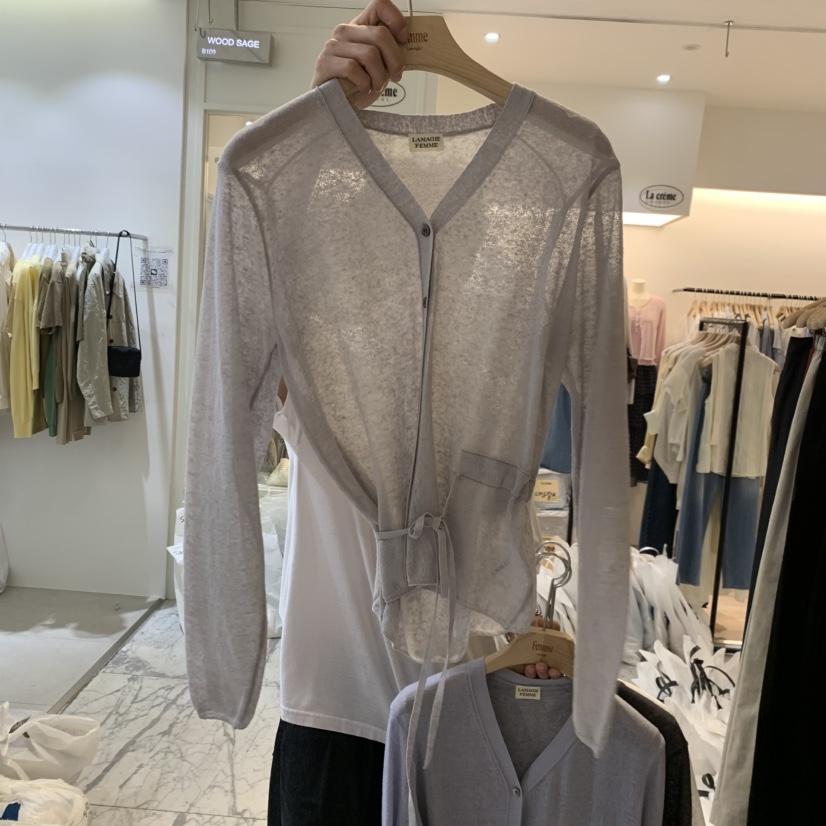 LA MAGIE FEMME韓國東大門代購女士新品時尚針織衫亞麻布Lamagie Femme針織衫圖色1