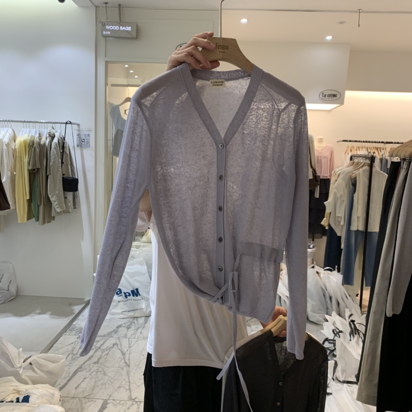 LA MAGIE FEMME韓國東大門代購女士新品時尚針織衫亞麻布Lamagie Femme針織衫圖色2