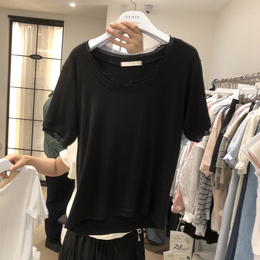 VENIR-a韓國直郵實拍女士新品人氣推薦休閑26春夏職業T恤VENIR-aT恤圖色2