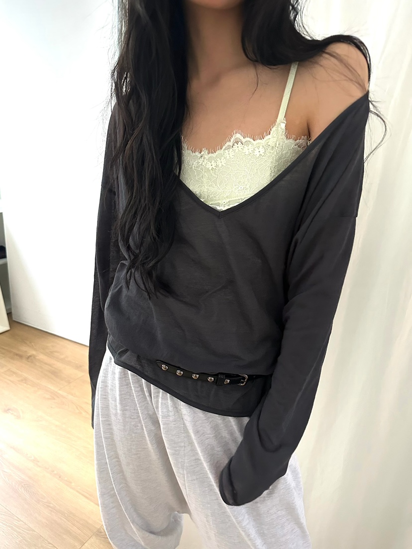 AWESOMESAUCE韓國代購女士新款時尚推薦熱賣人氣26春夏長袖T恤AWESOME SAUCE長袖T恤圖色3