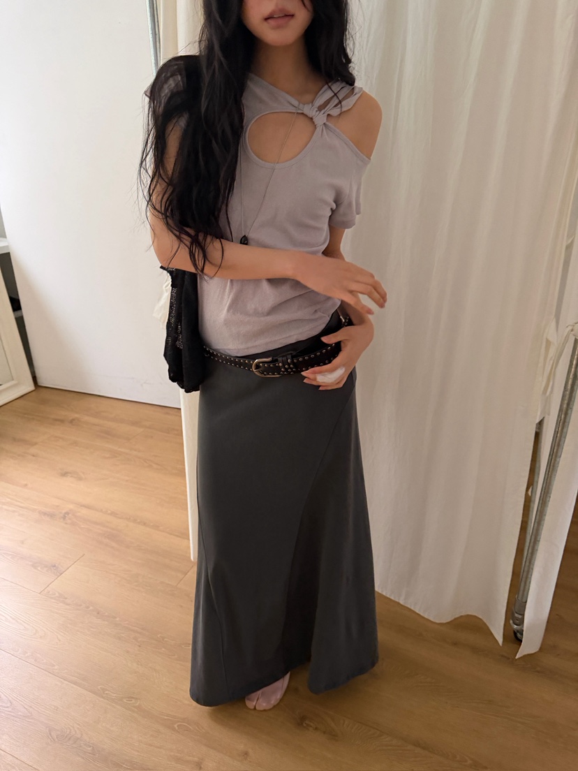 AWESOMESAUCE韓國東大門代購女裝新品時尚26春夏長裙不含腰帶AWESOME SAUCE長裙