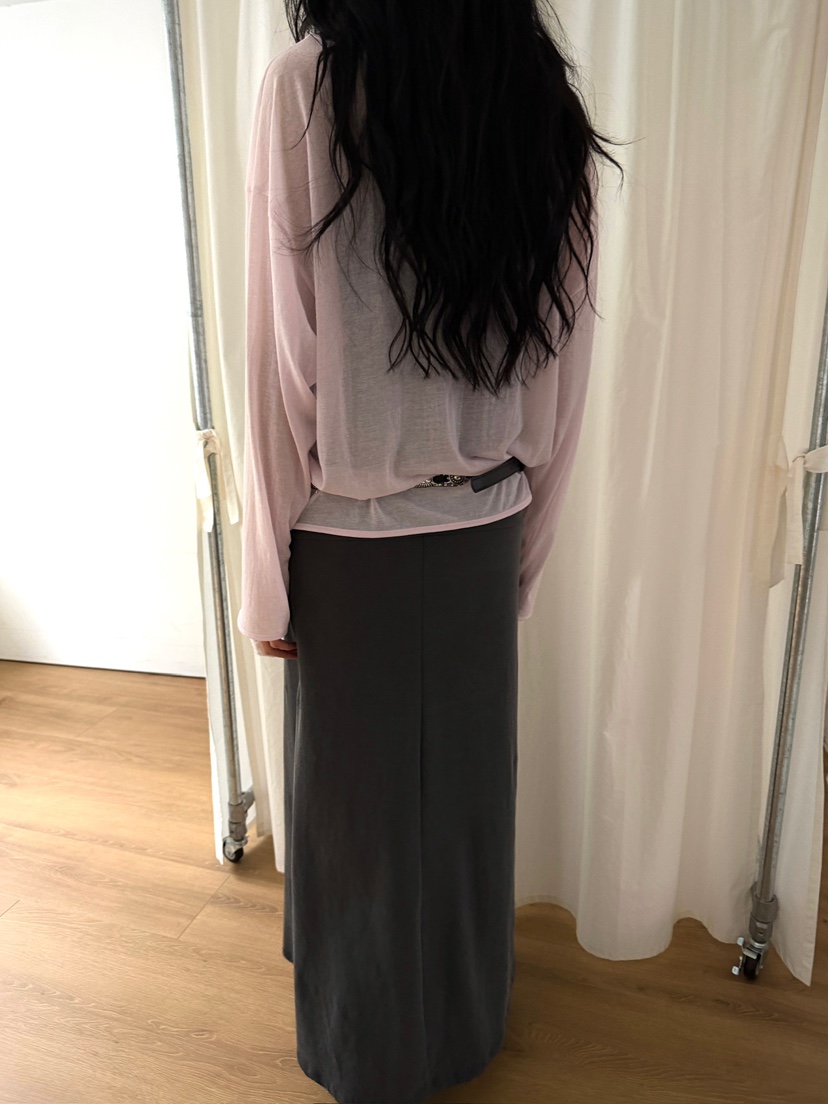 AWESOMESAUCE韓國東大門代購女裝新品時尚26春夏長裙不含腰帶AWESOME SAUCE長裙