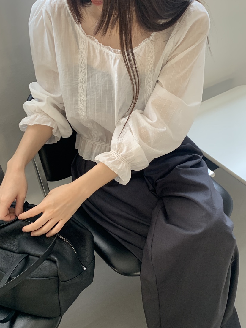 LOGARDEN韓國直郵女裝新品人氣職業熱賣時尚推薦襯衫蕾絲衫LO GARDEN襯衫/蕾絲衫