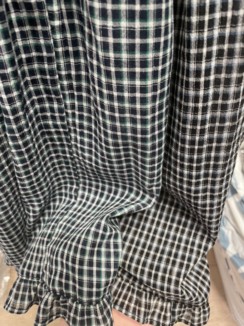 ORMORE韓國代購女士新款26春夏人氣休閑時尚熱賣長裙格紋ORMORE長裙