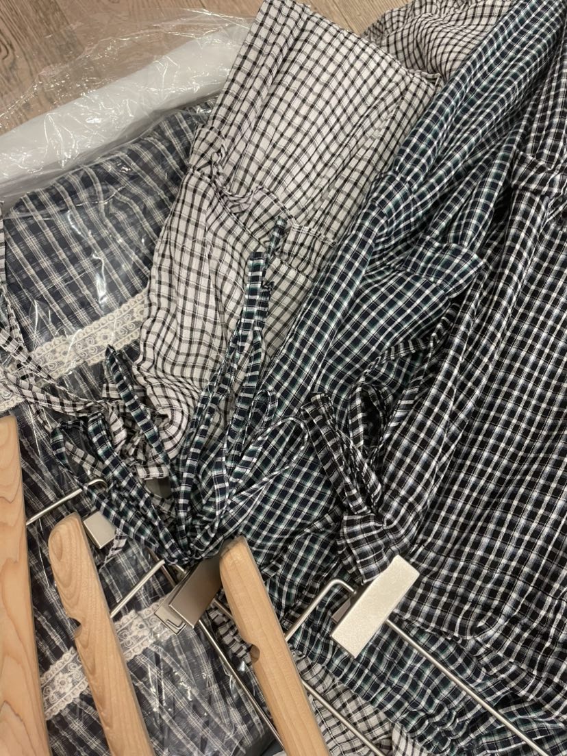 ORMORE韓國代購女士新款26春夏人氣休閑時尚熱賣長裙格紋ORMORE長裙