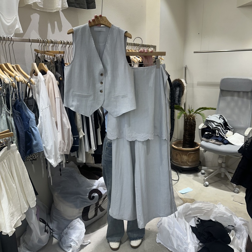 HIPTIQUE韓國直郵女士新款職業推薦熱賣人氣套裝套裝亞麻HIPTIQUE套裝圖色2