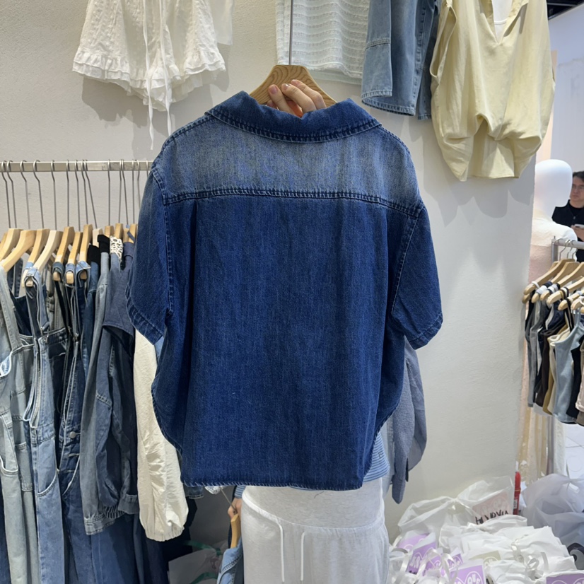 HIPTIQUE韓國直郵實拍女士新品熱賣休閑26春夏襯衫蕾絲衫水洗HIPTIQUE襯衫/蕾絲衫