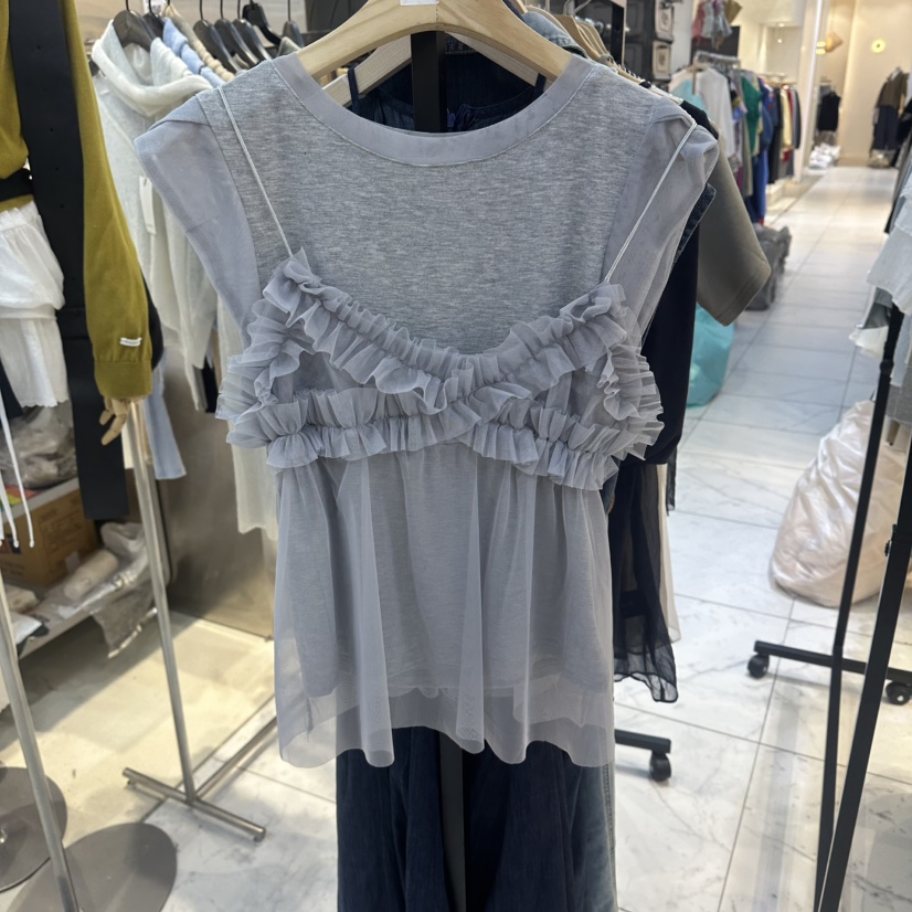 HOT PLACE/DREAM GIRIS/HOT ISSUE韓國東大門代購女裝新款26春夏套裝荷葉邊網眼套裝HOT PLACE/DREAM GIRIS/HOT ISSUE套裝圖色1