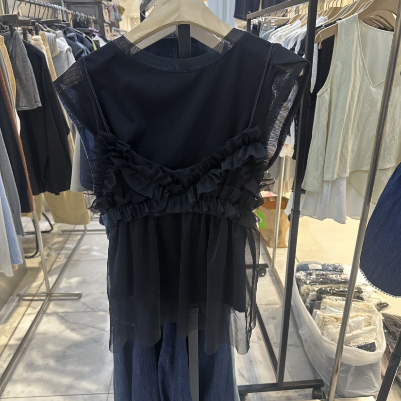 HOT PLACE/DREAM GIRIS/HOT ISSUE韓國東大門代購女裝新款26春夏套裝荷葉邊網眼套裝HOT PLACE/DREAM GIRIS/HOT ISSUE套裝圖色3