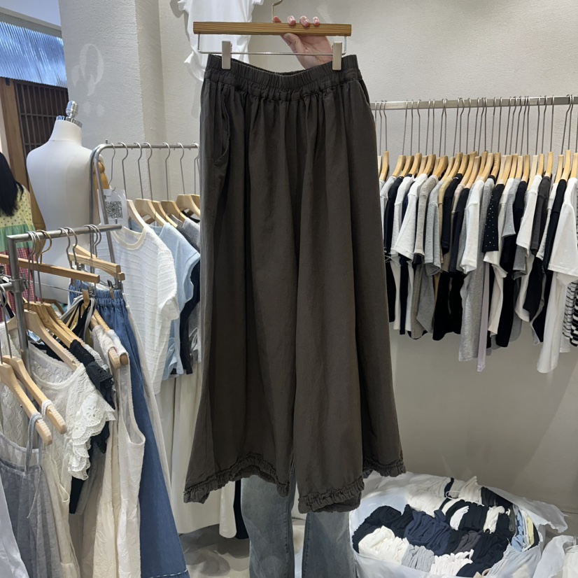 HIPTIQUE韓國代購女裝新款推薦熱賣時尚職業休閑褲刺繡亞麻HIPTIQUE休閑褲圖色2