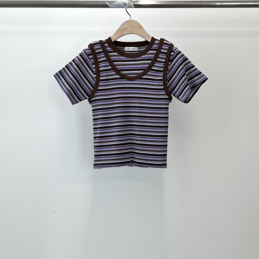 ANOTHER AVENUE韓國東大門直郵女裝新款熱賣職業T恤復古ANOTHER AVENUET恤圖色3