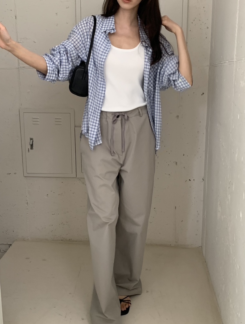 NOTICE韓國東大門代購女裝新品時尚職業熱賣休閑褲人字紋NOTICE休閑褲