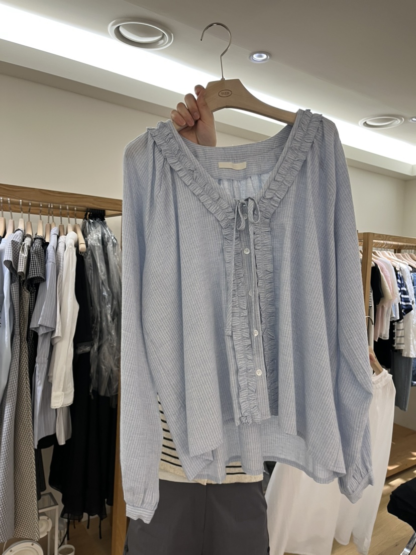 TIZZI韓國直郵女裝新品推薦熱賣26春夏休閑人氣襯衫蕾絲衫TIZZI襯衫/蕾絲衫圖色1