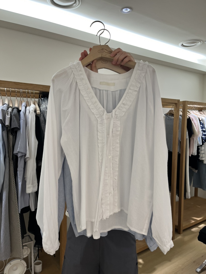 TIZZI韓國直郵女裝新品推薦熱賣26春夏休閑人氣襯衫蕾絲衫TIZZI襯衫/蕾絲衫圖色2