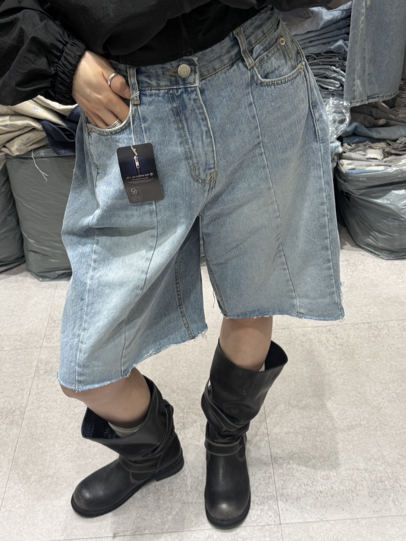 SHIRRING韓國直郵女裝新品職業人氣熱賣時尚休閑26春夏牛仔褲SHIRRING牛仔褲