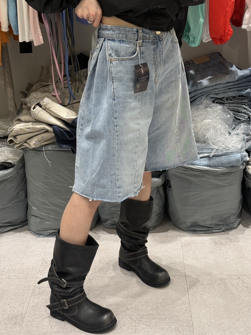 SHIRRING韓國直郵女裝新品職業人氣熱賣時尚休閑26春夏牛仔褲SHIRRING牛仔褲